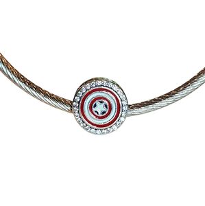 LINX Discontinued Sterling Silver Captain America Avengers Bracelet Charm